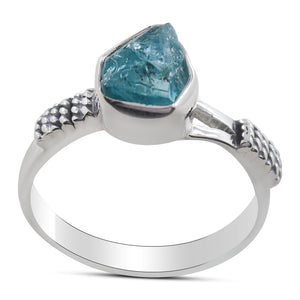 Natural Apatite Silver Ring