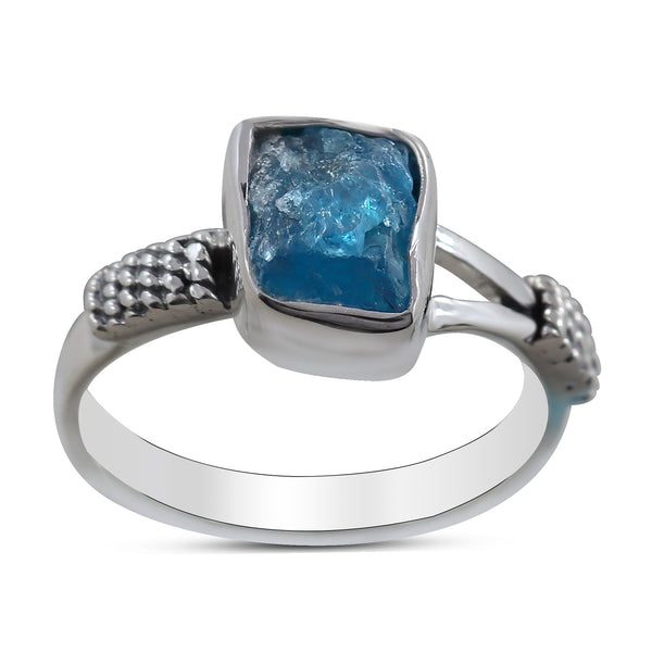 Natural Apatite Silver Ring
