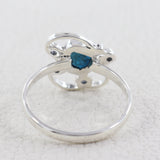 Natural Neon Apatite Silver Ring