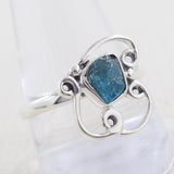 Natural Neon Apatite Silver Ring