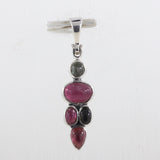 Natural Tourmaline With Multi Color Gemstone Pendants