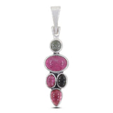 Natural Tourmaline With Multi Color Gemstone Pendants