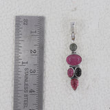 Natural Tourmaline With Multi Color Gemstone Pendants