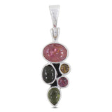 Natural Tourmaline With Multi Color Gemstone Pendants