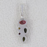 Natural Tourmaline With Multi Color Gemstone Pendants