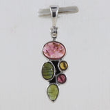 Natural Tourmaline With Multi Color Gemstone Pendants