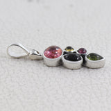 Natural Tourmaline With Multi Color Gemstone Pendants