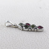 Natural Tourmaline With Multi Gemstone Pendants In 925 Sterling Silver