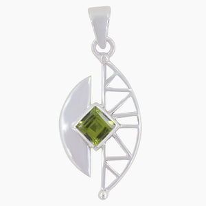 925 Sterling Silver Peridot Pendant