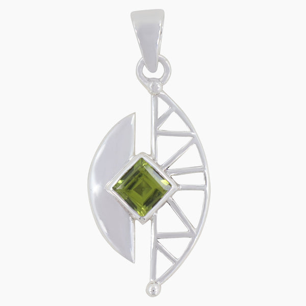 925 Sterling Silver Peridot Pendant
