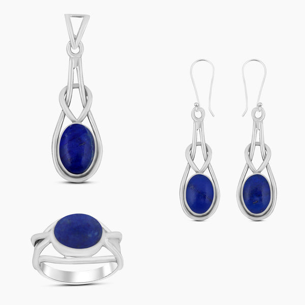925 Sterling Silver Lapis Lazuli Jewelry Sets