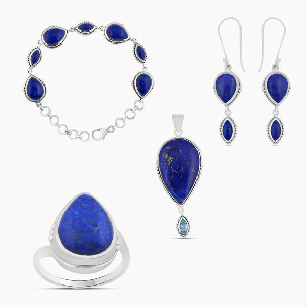 Lapis Lazuli 925 Sterling Silver Jewelry Sets
