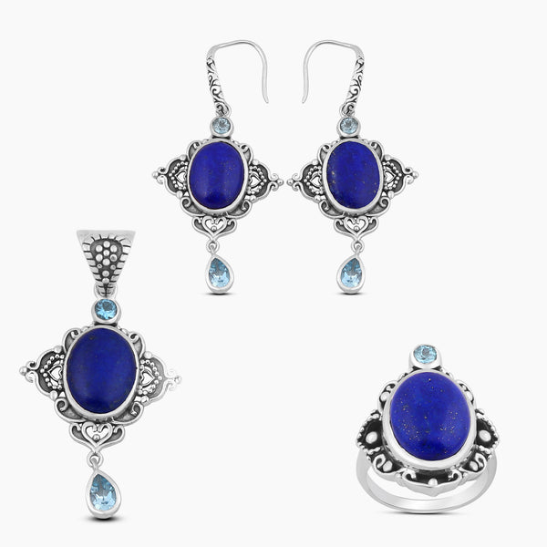 925 Sterling Silver Lapis Lazuli Jewelry Sets