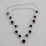 Natural Smoky Quartz Sterling Silver Necklace Jewelry Set