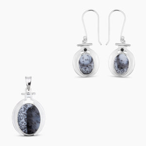 Natural Dendritic Opal Jewlery Set