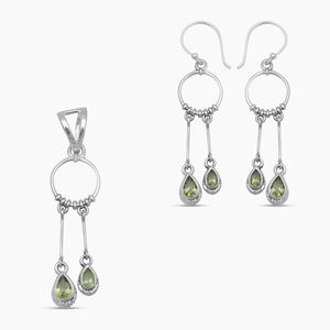 925 Sterling Silver Peridot Jewelry Sets