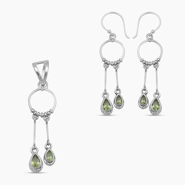 925 Sterling Silver Peridot Jewelry Sets