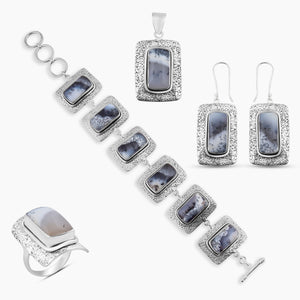 Dendritic Opal Silver Jewelry Sets