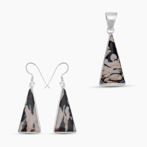 Peanut Wood Jasper Silver Jewelry Sets