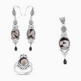 Peanut Wood Jasper Silver Jewelry Sets