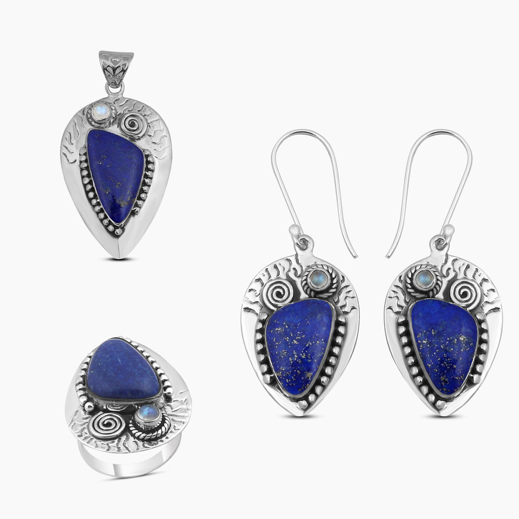 Lapis Lazuli Silver Pendant Sets