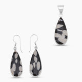 Peanut Wood Jasper Silver Jewelry Sets