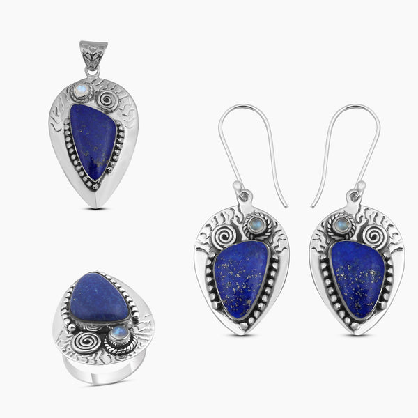 925 Sterling Silver Lapis Lazuli Jewelry Sets