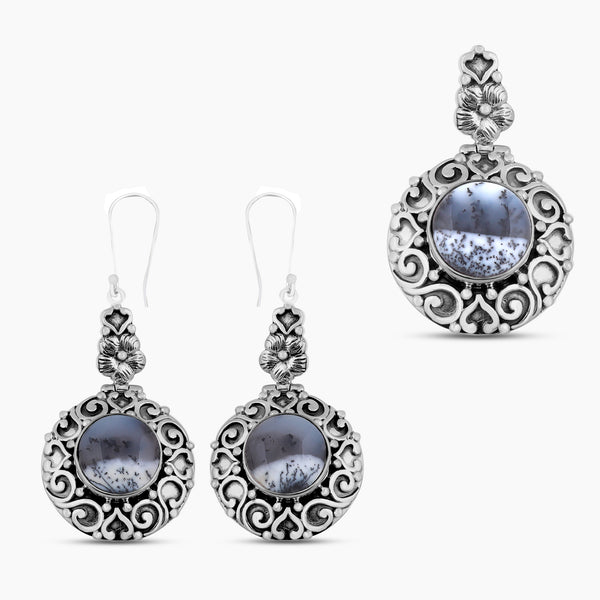 Dendritic Opal 925 Sterling Silver Jewelry Set