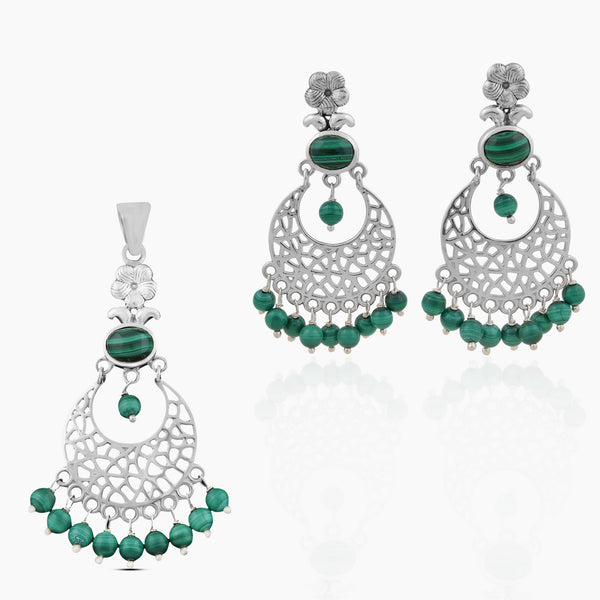 925 Sterling Silver Malachite Jewelry Sets