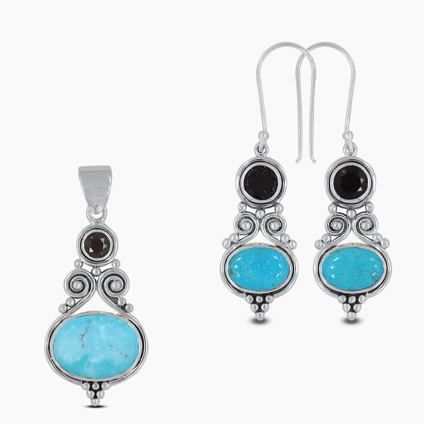 925 Sterling Silver Mexican Turquoise Jewelry Sets