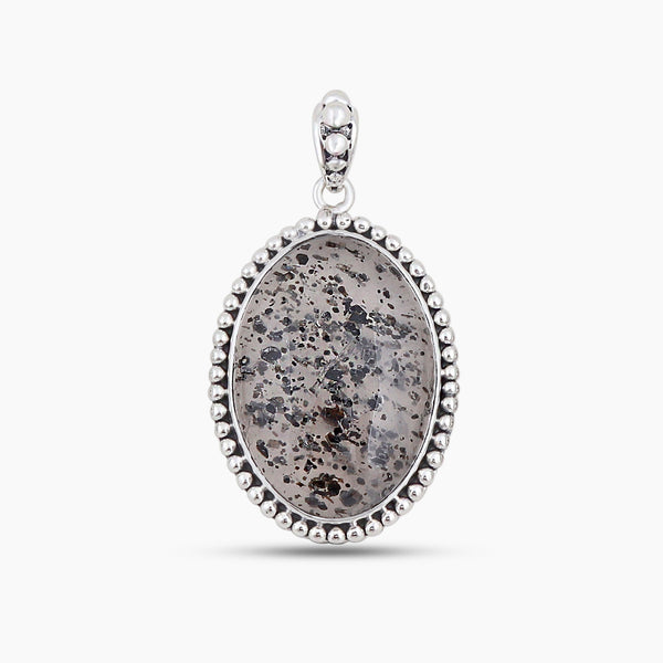 925 Silver Black Dot Quartz Pendants