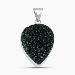 Libethenite Druzy Silver Pendants