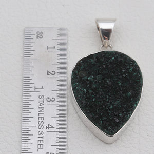 Libethenite Druzy Silver Pendants