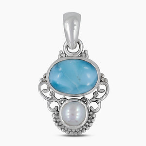 925 Silver Larimar Pendants
