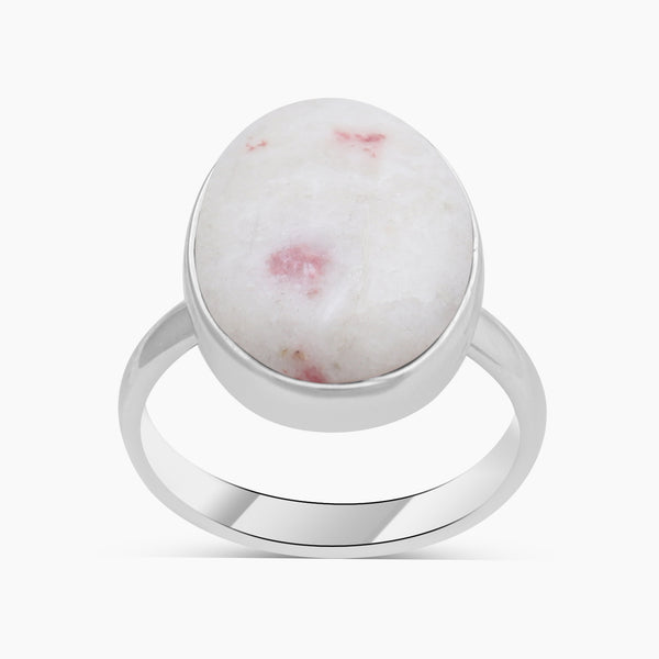 Pink Thulite Silver Rings