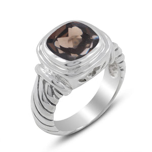 925 Sterling Silver Smoky Quartz Rings