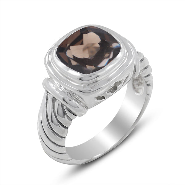 925 Sterling Silver Smoky Quartz Rings