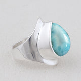 Natural Dendritic Opal Silver Ring