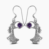 Garnet Silver Earrings