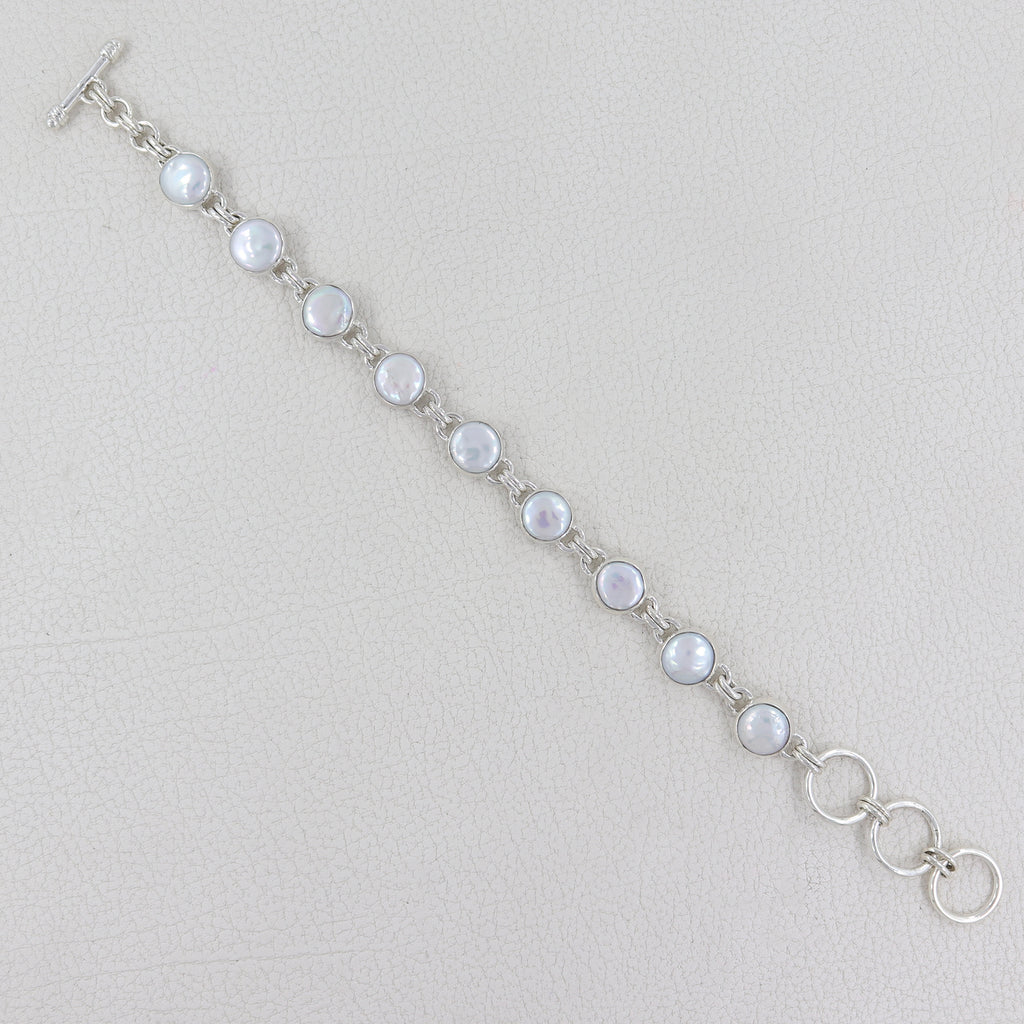 Pearl adjustable Bracelets 925 Sterling Silver