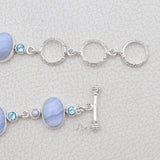 Blue Lace Agate Silver Bracelet