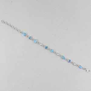 925 Silver Larimar & Blue Topaz Bracelet