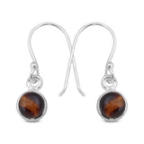 Tiger Eye Silver Earrings