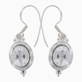 Natural Crystal Silver Earrings