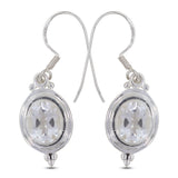 Natural Crystal Silver Earring