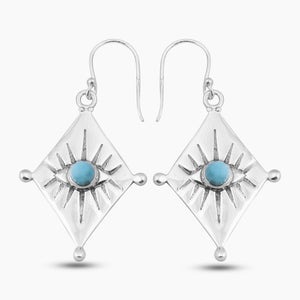 Larimar Silver Earrings