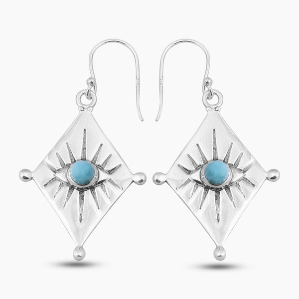 Larimar Silver Earrings