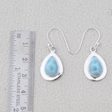 Natural Larimar Silver Earrings