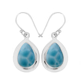 Natural Larimar Silver Earrings