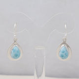 Natural Larimar Silver Earrings